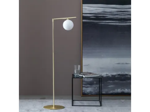 Dada Floor lamp with articulated structure in chromed or shiny gold metal by Adriani and Rossi