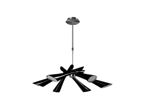 Pop suspension lamp in Black painted metal by Stones