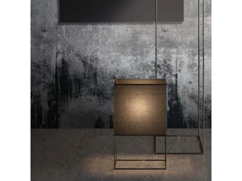 Lamp with metal structure and Giove fabric lampshade by Adriani and Rossi