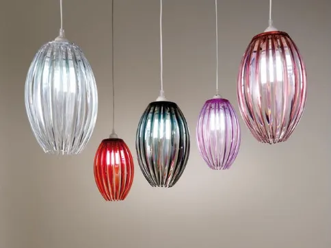 Suspension lamp in colored glass Lamp by Stones